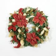 Elegant Red and Gold Christmas Wreath