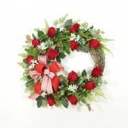 Red Roses & Cherry Blossoms Valentine Wreath