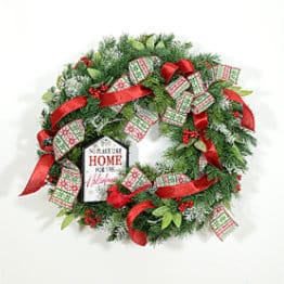 Red and White Christmas Wreath - Home for the Holidays - The How-To Home